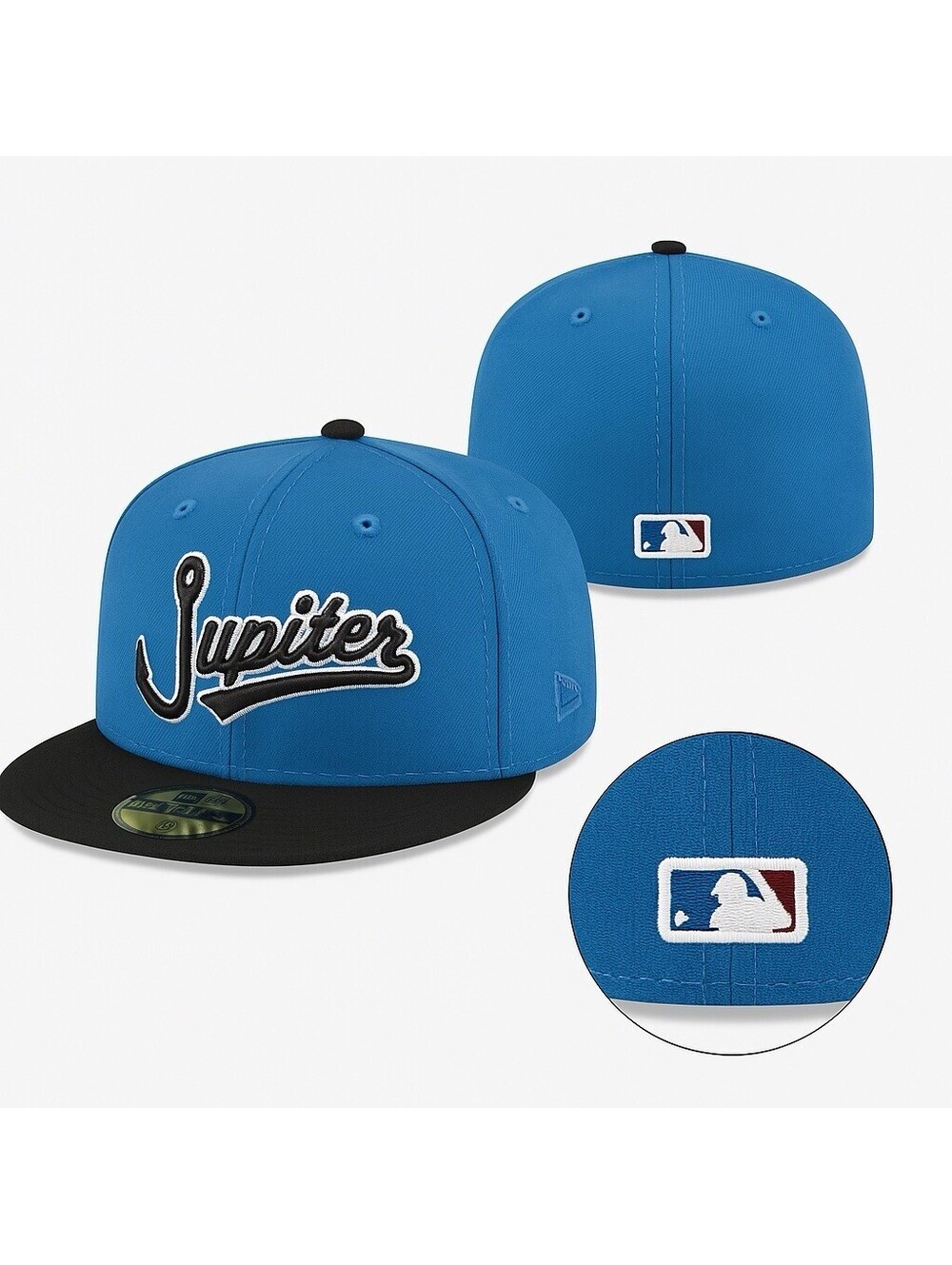 Jupiter Hammerheads New Era 59FIFTY Fitted Hat Size 8 Blue Black MiLB Cap